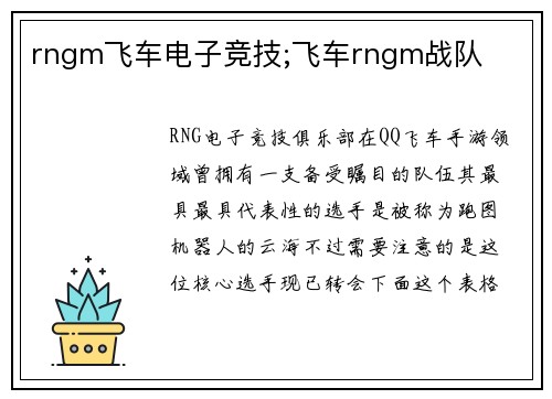 rngm飞车电子竞技;飞车rngm战队
